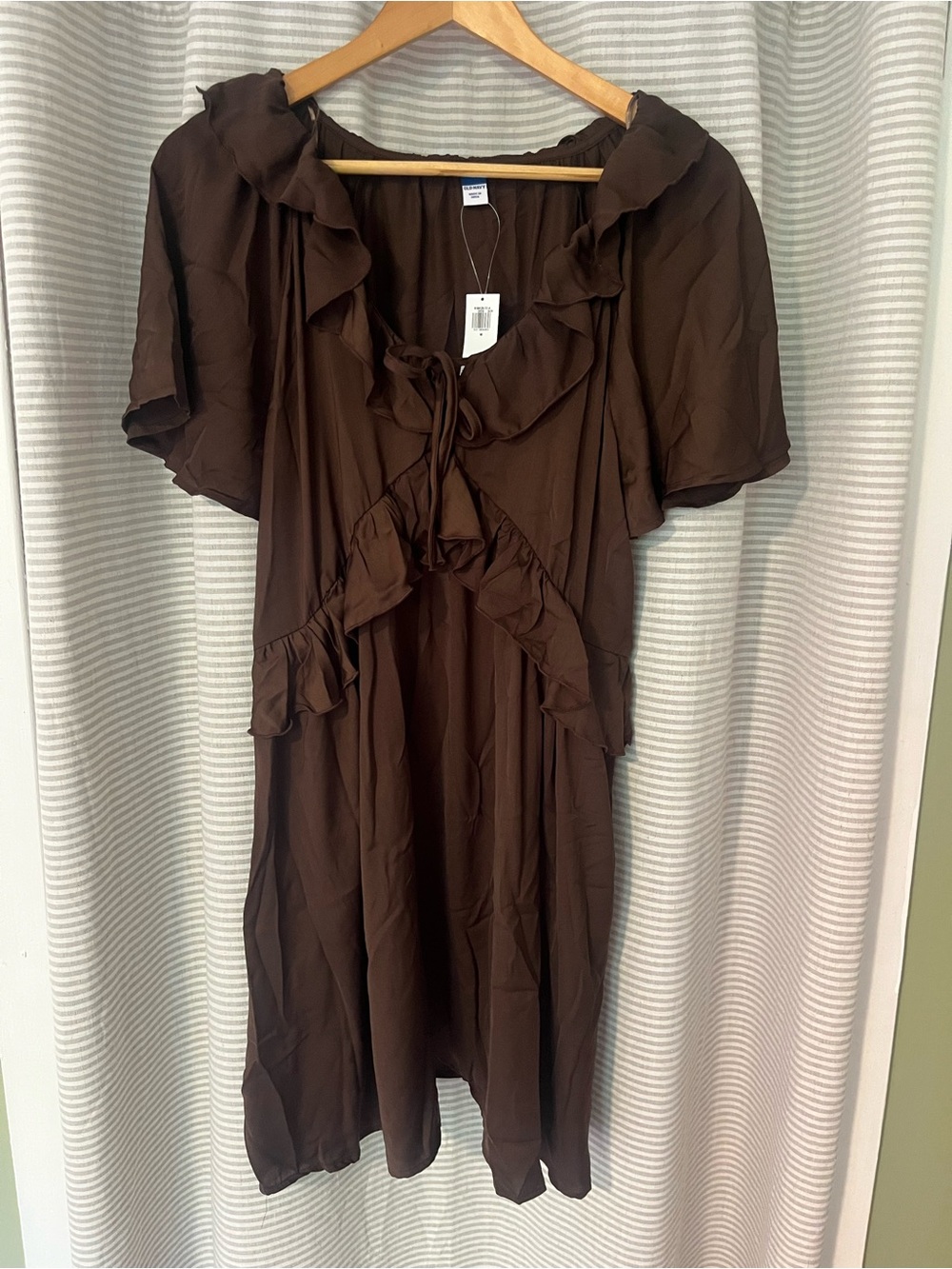 Old Navy Brown Ruffle-Front Women's Dress